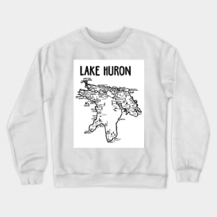 Lake Huron Map Crewneck Sweatshirt